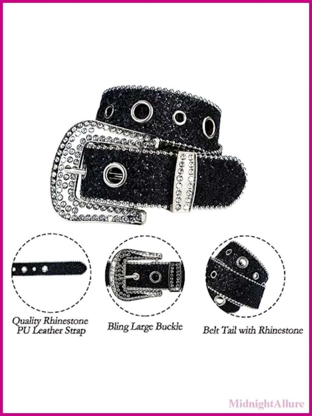 Rhinestone Western Belt Studded Split Leather Cowgirl Cowboy